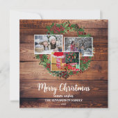 Collage photo de famille rustique Merry Carte de v (Devant)
