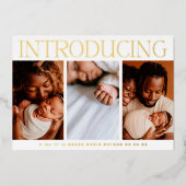 collage photo de feuille minimale faire-part de na (Devant)