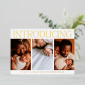 collage photo de feuille minimale faire-part de na (Debout devant)