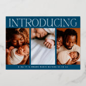 collage photo de feuille minimale faire-part de na (Devant)