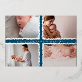 collage photo de feuille minimale faire-part de na (Devant)