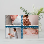 collage photo de feuille minimale faire-part de na (Debout devant)