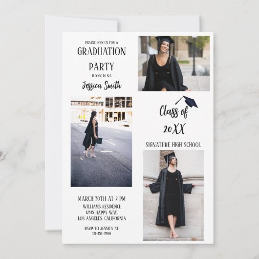 Collage photo de la Faire-part supérieure moderne (Dos)