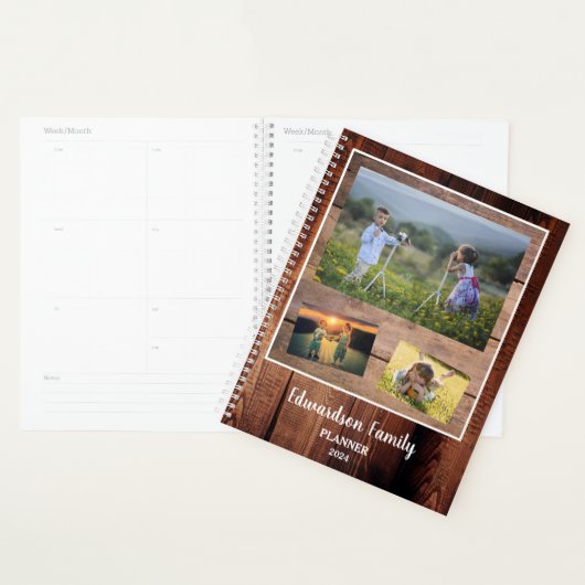 Collage photo de la famille de la grange rustique (Devant avec enveloppe)