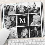 Collage photo de la famille des monogrammes noirs<br><div class="desc">Collage Photo Famille Monogram. Personnalisez ce design personnalisé avec votre propre monogramme initial ou texte.</div>