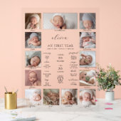 Collage photo d'étape d'anniversaire minimaliste 1 (Mariage)