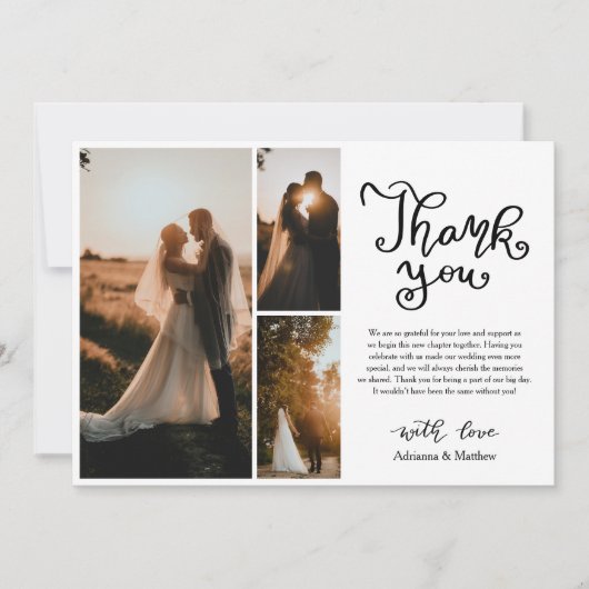 Collage photo du Mariage de script de Merci décont (Devant)