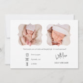 Collage photo du nouveau-né Faire-part de naissanc (Dos)