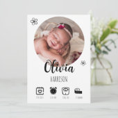 Collage photo du nouveau-né Faire-part de naissanc (Debout devant)