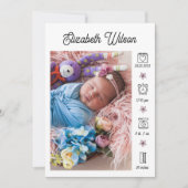 Collage photo du nouveau-né Faire-part de naissanc (Devant)