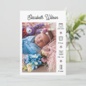 Collage photo du nouveau-né Faire-part de naissanc (Debout devant)
