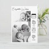 Collage photo du nouveau-né Faire-part de naissanc (Debout devant)