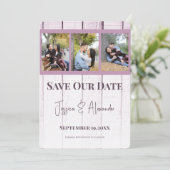 Collage photo en bois magenta Save The Date (Debout devant)