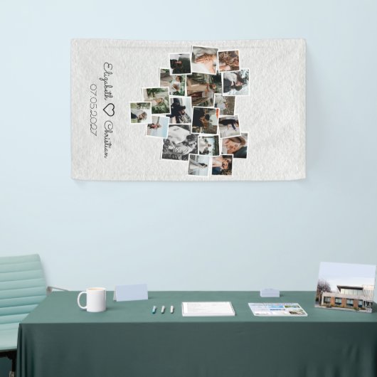 Collage photo en forme de coeur Bannière Mariage r (Salon professionnel)