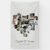 Collage photo en forme de coeur Bannière Mariage r (Vertical)