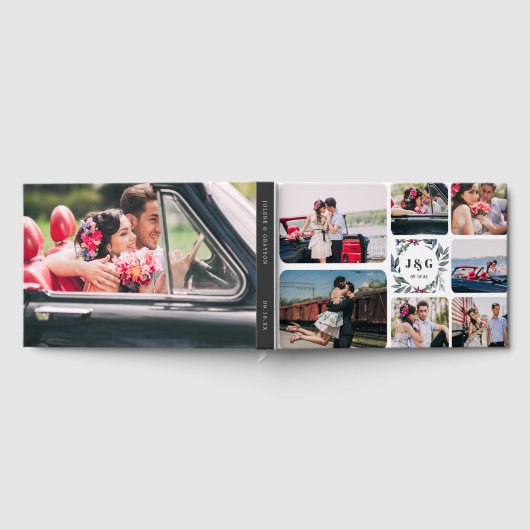 Collage photo et monogramme | Livre d'or mariage (Complet)