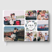 Collage photo et monogramme | Livre d'or mariage (Recto)