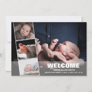 Collage photo faire-part de naissance Quatre photo