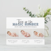 Collage photo faire-part de naissance triplet mode (Debout devant)