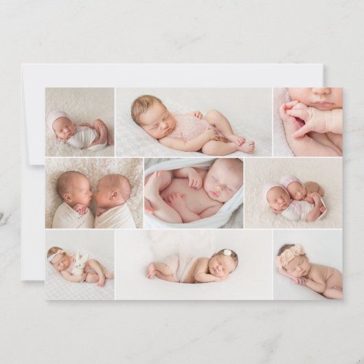 Collage photo faire-part de naissance triplet mode (Dos)