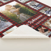 Collage Photo Famille 15 + Nom Red Buffalo Plaid (3/4)