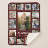Collage Photo Famille 15 + Nom Red Buffalo Plaid (Devant)