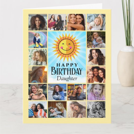 Collage photo fille Carte d'anniversaire (Devant)