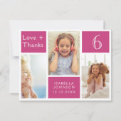 Collage photo fille rose Merci Anniversaire Amour (Devant)