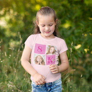 Collage photo fille rose mignonne fête d'anniversa