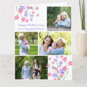 Collage photo Fleurs rose pâle Carte modifiable (Devant)