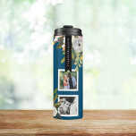 Collage photo floral peint Noms personnalisés<br><div class="desc">Noms personnalisés sur bouquet floral peint avec 6 cadres photo carrés. La couleur Arrière - plan est également personnalisable. Les magnifiques fleurs peintes sont de Create the Cut. Retrouvez-les sur Creative Market https://crmrkt.com/7WdAX,  Etsy https://www.etsy.com/shop/CreateTheCut,  et www.createthecut.com Photos de Leeds Photographe Mariage,  John Hope. Visitez-le à http://www.johnhopephotography.com</div>