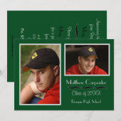 Collage photo Green & Grey 2 - Grad Faire-part (Devant / Derrière)