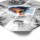 Collage photo Hexagon noir et blanc (Coin)
