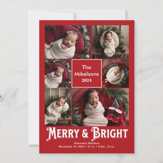 Collage photo Joyeux et Faire-part de naissance br (Devant)