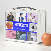 COLLAGE photo Lunchbox BLUE WHITE À Personnaliser (En situation)