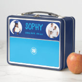 COLLAGE photo Lunchbox BLUE WHITE À Personnaliser (En situation)