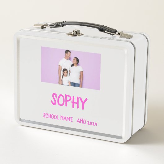 COLLAGE photo Lunchbox ROSE, BLANC À Customiser (Devant)