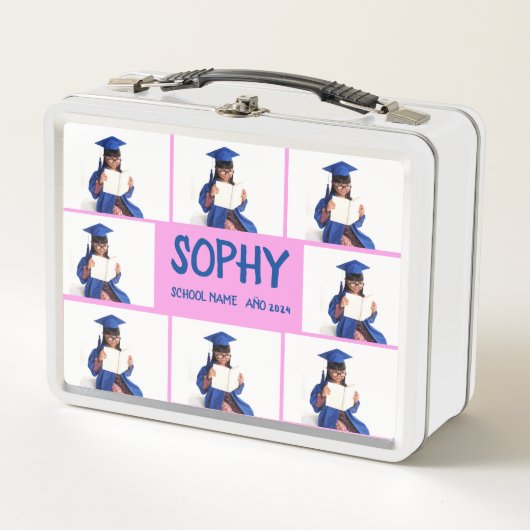 COLLAGE photo Lunchbox ROSE, BLANC À Customiser (Devant)
