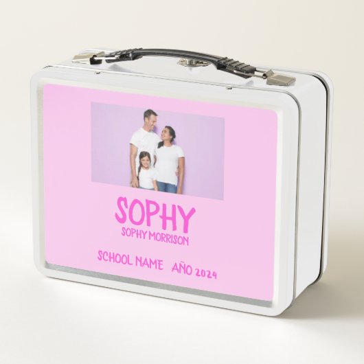COLLAGE photo Lunchbox rose, BLANC Pour Customiser (Dos)