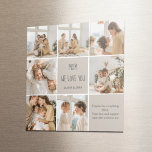 Collage Photo Maman We Love You || Personnalisé<br><div class="desc">Célébrez Maman avec cet aimant collage doux et sentimental "We Love You Mom". Customisez-le avec vos photos de famille préférées et créez un souvenir qu’elle verra tous les jours sur le réfrigérateur, le casier ou le tableau de bureau. Parfait comme un petit cadeau de fête des Mères, une surprise d’anniversaire...</div>