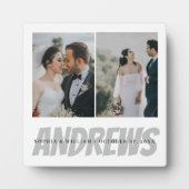 Collage photo Mariage personnalisé Plaque Élégante (Devant)