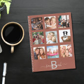Collage photo marron monogramme journal moderne