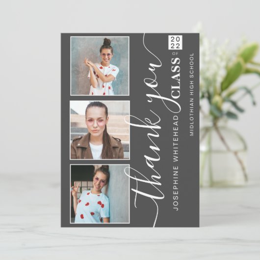 Collage photo Merci de graduation 2022 gris foncé (Debout devant)