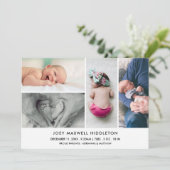 Collage photo minimal faire-part de naissance (Debout devant)