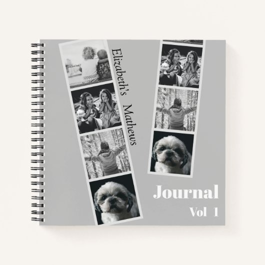 Collage photo moderne Carnet noir & blanc (Devant)