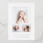 Collage photo moderne Élégant Faire-part de naissa (Recto)