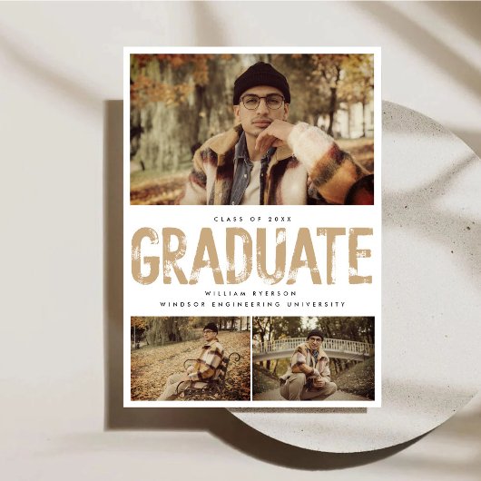 Collage photo moderne Graduation Invitation