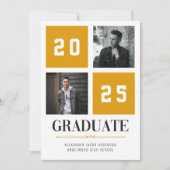 Collage photo moderne Jaune Faire-part Grad (Devant)