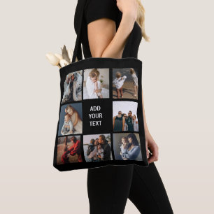 Collage photo modifiable Sac fourre-tout noir