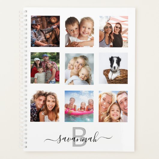 Collage photo monogramme blanc moderne 2027 (Devant)